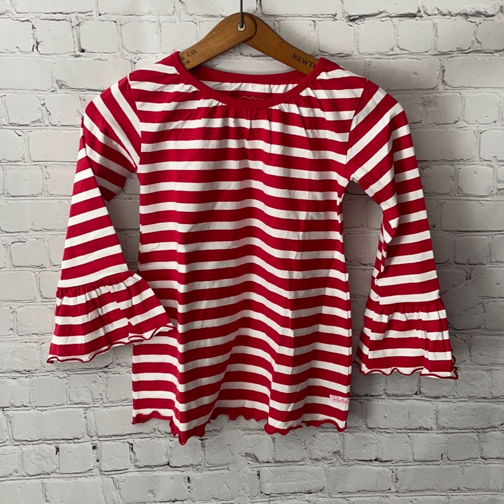 Ruffle Butts Res Stripe Bell Sleeve top